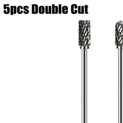 5pcs 100mm Long Double Cut for Solid Carbide Rotary Burrs Set for Grinding Milling Cutting Metal Wood Stone 1/8 Inch Shank