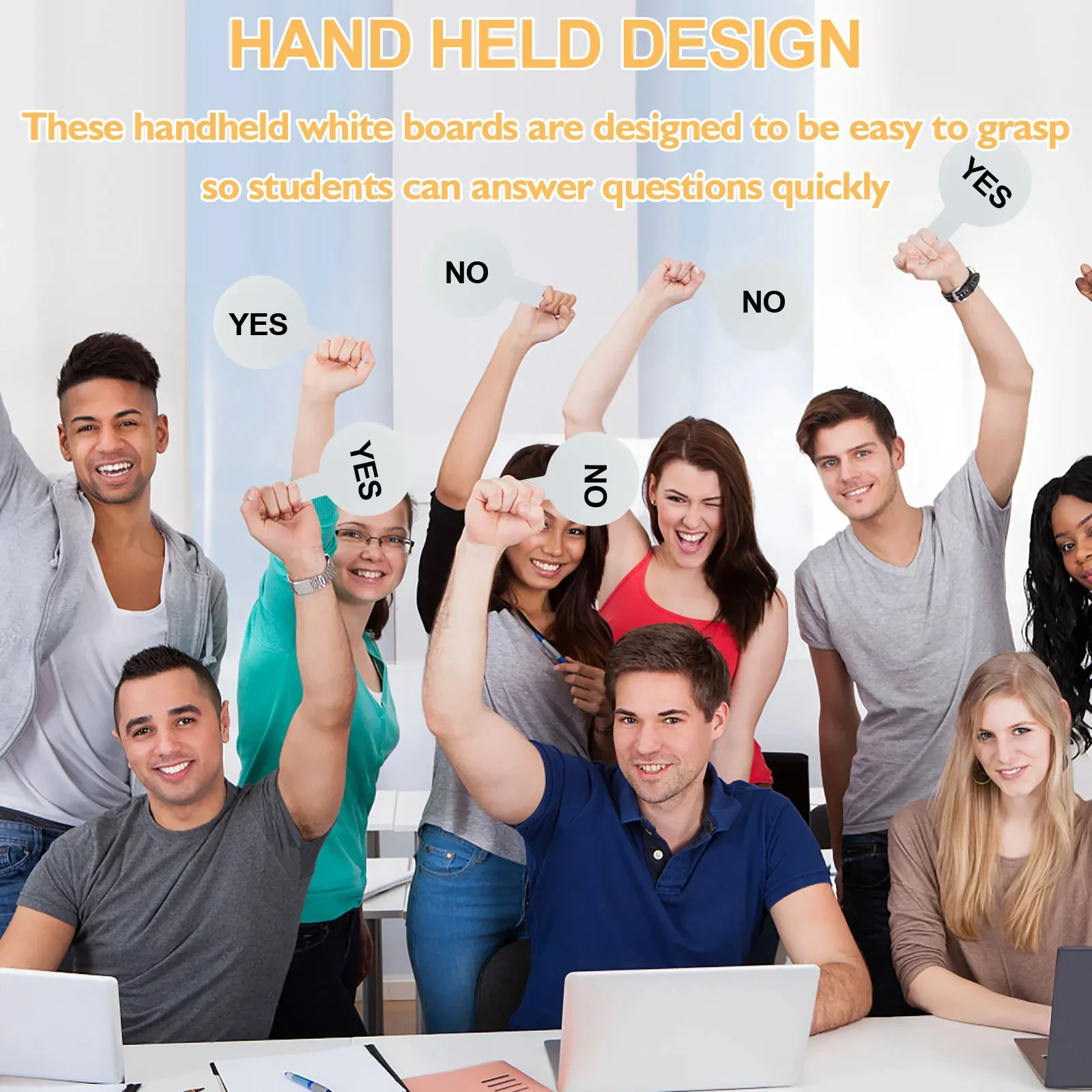 Dry Erase Answer Paddles Handheld Double Sided Paddles Mini White Boards Small White Board Dry Erase Signs Auction Pad 10Pcs