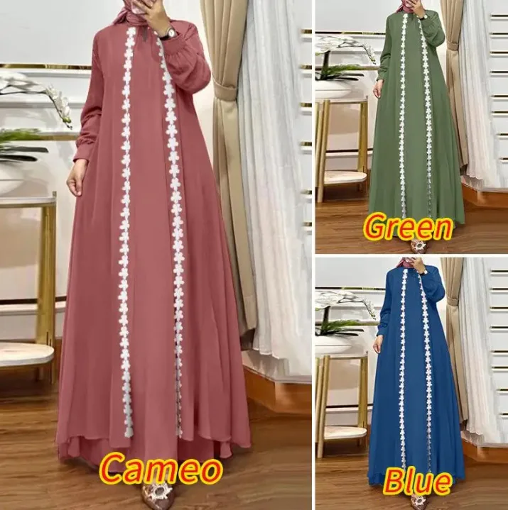 

Женское платье для Ид, длинное кружевное праздничное платье для Рамадана, мусульманское платье 2026, джалабия, марокканский кафтан, дубайский исламский арабский длинный халат