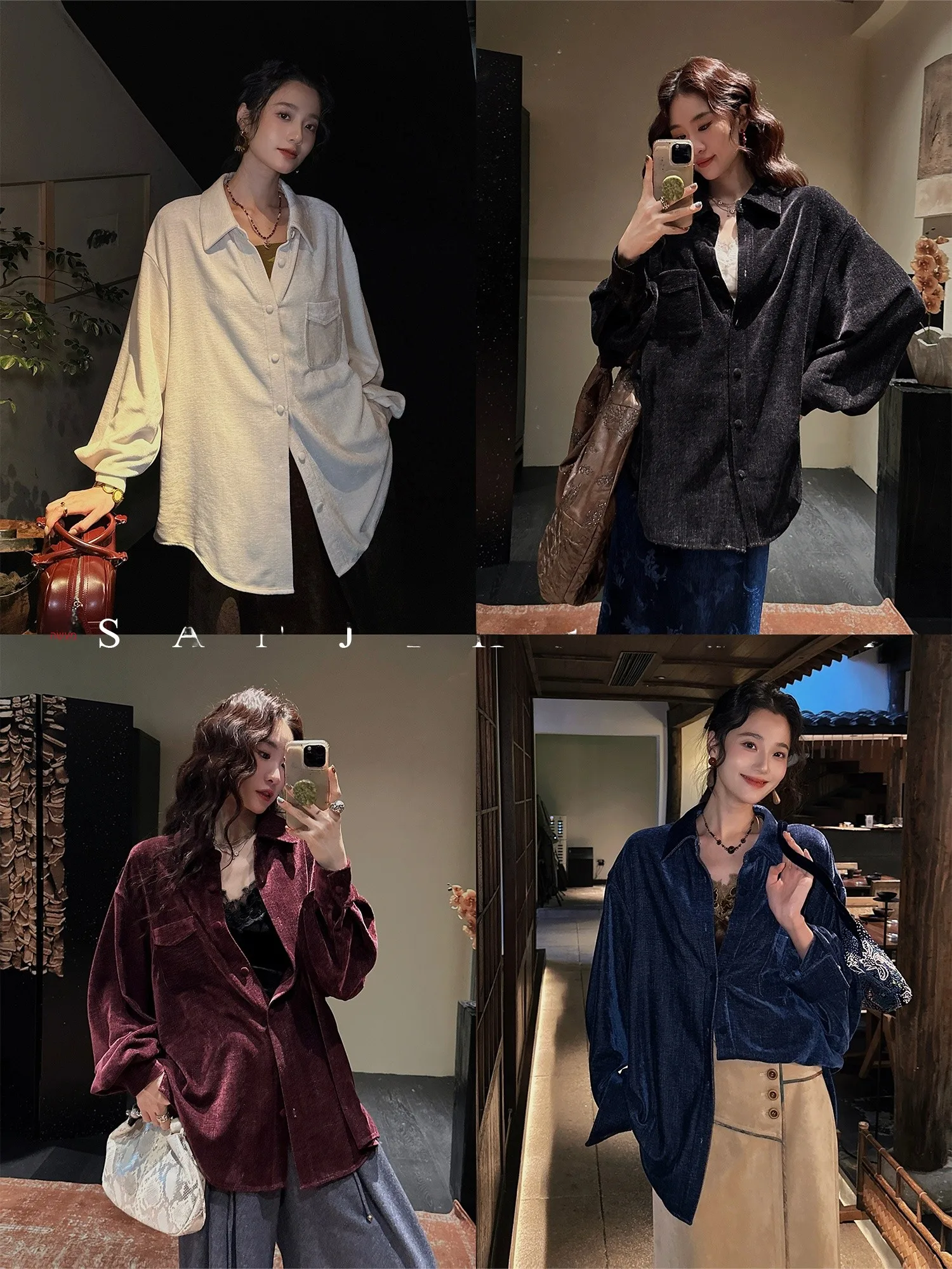 

Sanji Bla Flower Nanduo Thiened Retro ket irt Women's Faionable Luxury Youthful Knitted Long Sve Polyester Blend