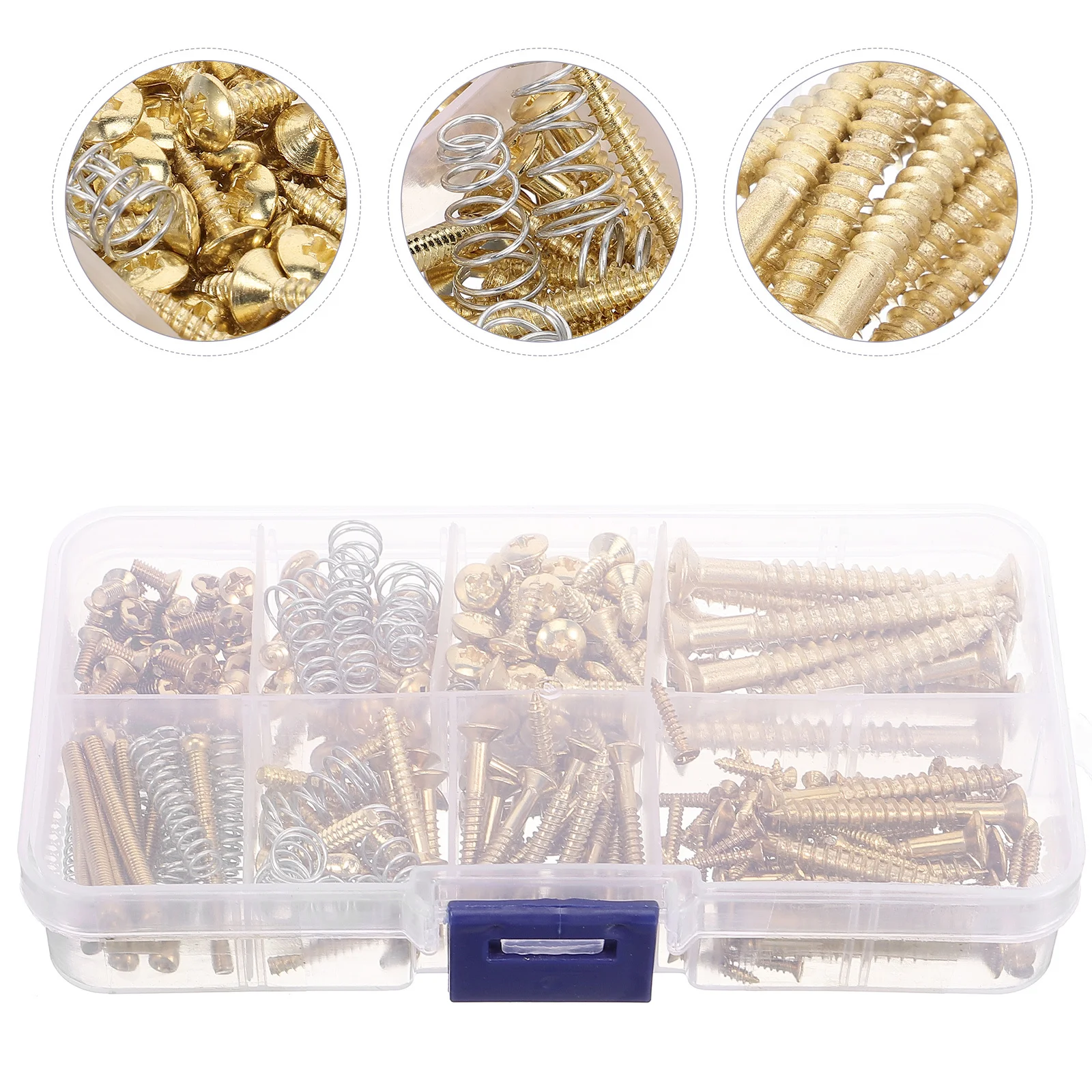 1 Satz Gitarrenschrauben-Kombi-Set, multifunktionale Werkzeuge für Gitarristen, Gitarrenbauer, einschließlich 8 Arten von Schrauben für verschiedene Reparaturen