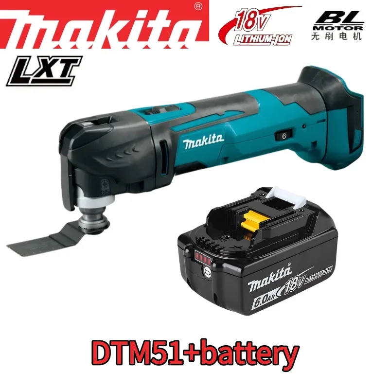 Makita DTM51 draadloze slijpmachine, kantensnijmachine, borstelloze groefmachine, elektrische schop, Makita 18V batterij