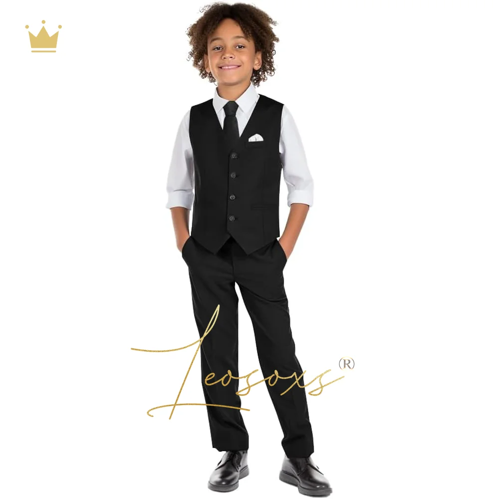 Boys vest trousers 2 piece suit, stylish classic children's formal suit, custom made holiday birthday wedding dress suit