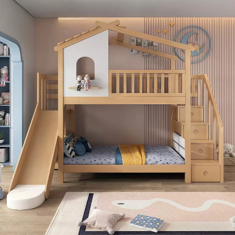 

Bed Bunk Wooden Children Furniture Modern Comfortable Sleep Multifunctional Bedroom Furniture Litera Infantil Children Twin Beds