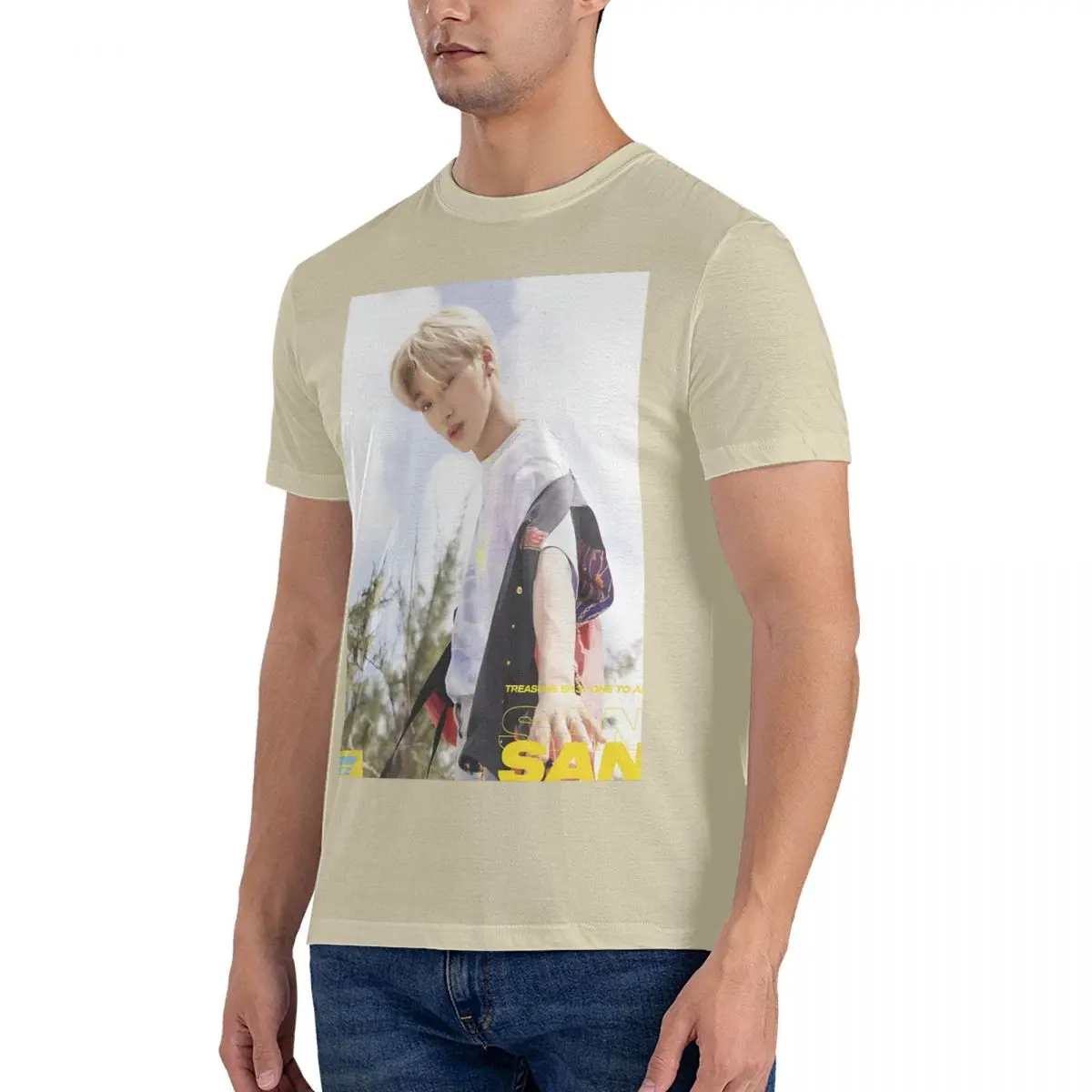 ATEEZ WAVE San Dress Men T Shirts ATEEZ Amazing Tee Shirt Short Sleeve Crewneck T-Shirt Cotton Gift Tops