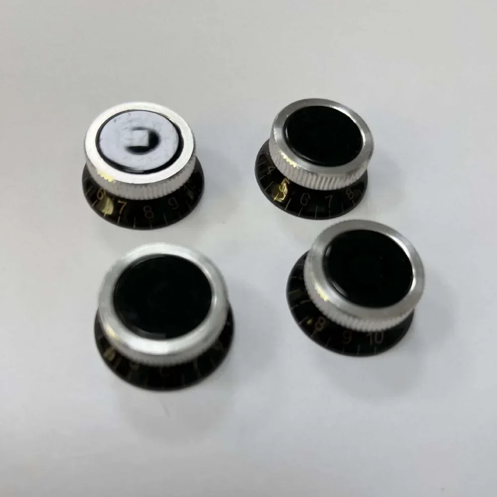 4 adet/takım Hız Kontrol Düğmesi Elektrikli Pikap Gitar Ses Tonu Kontrol Düğmeleri Numarası ile Caps