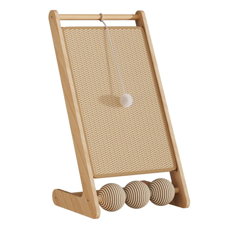 Vertikales Kratzbrett aus Jute aus echtem Holz, nicht hochgeben, verschleißfest, Krallenpolster, Säule, Juteseil für Kätzchen und S