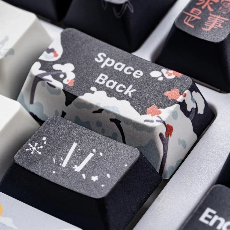 "Lushan Snow" Guofeng Keycap Original PBT Sublimation clavier mécanique Keycap 60/68/87/98/108 touches