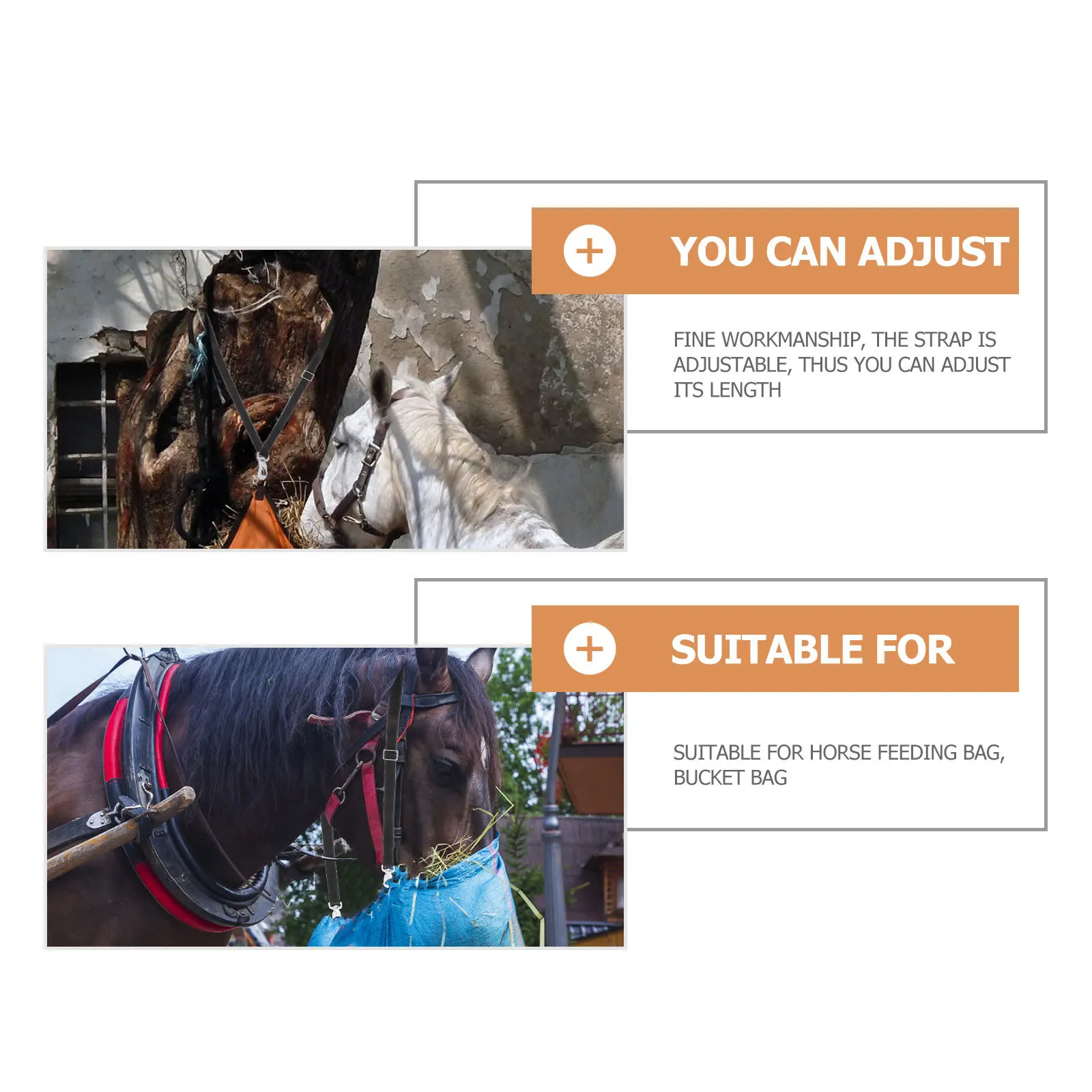 2 قطعة حزام نايلون ثابت قابل للتعديل أسود لتغذية دلو الحصان دلو ماء مستقر حبل معلق حزام ثابت قابل للتعديل #4