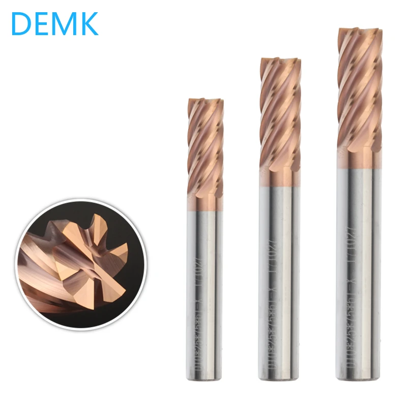 6 Flute HRC58 Carbide End Mills Alloy Tungsten Steel Milling Cutter Cutting Tool For CNC Maching Coating Flat End Mill