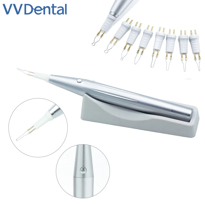 

VVDental 8 Tips Dental Gutta Percha Cutting Heated Removable Model Teeth and Gum Cutter Metal/Plastic Dental Endo Gutta Cutter