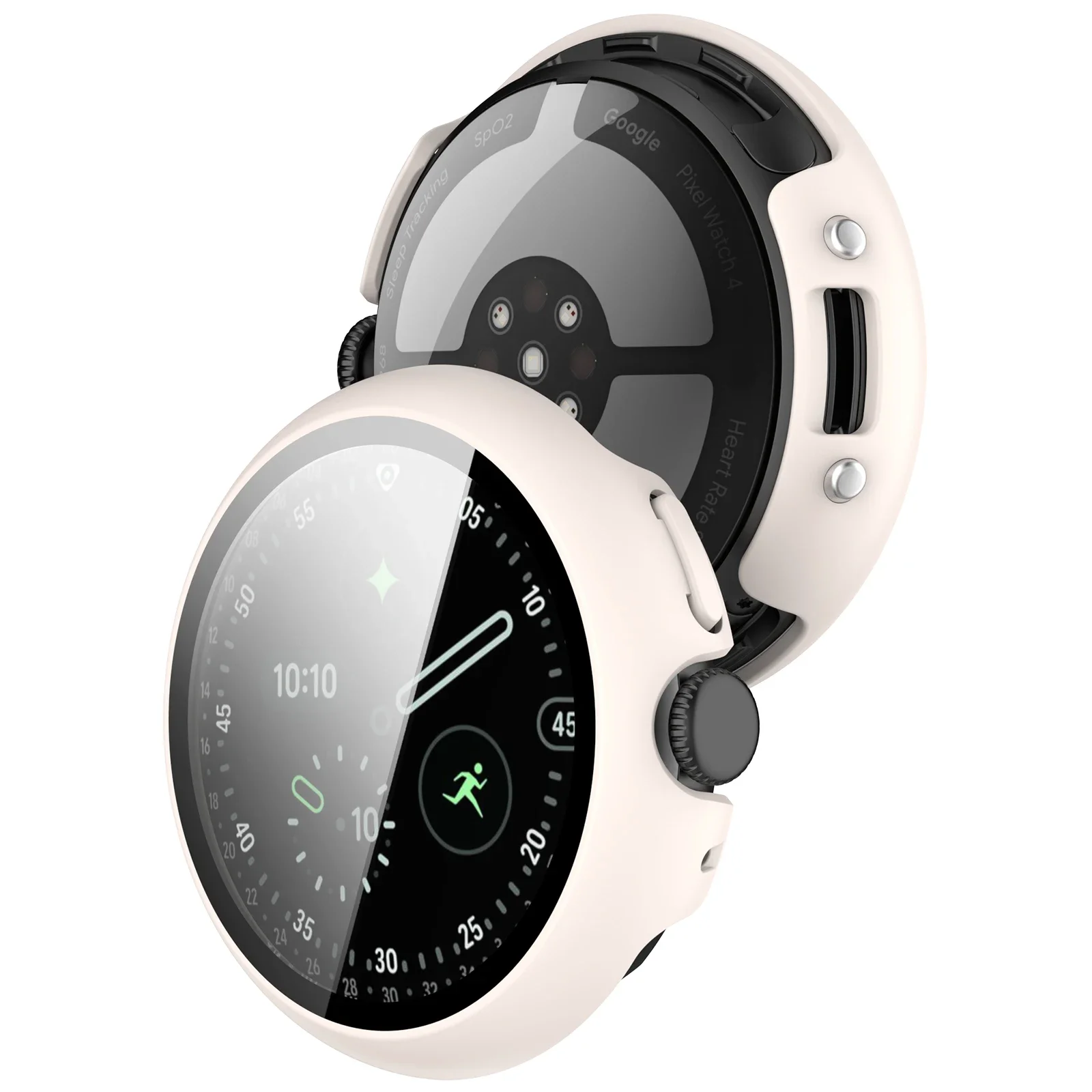 Gehärtetes Glas + Hülle für Google Pixel Watch 5 41mm 45mm, Hart-PC Rundumschutz-Bumper mit Displayschutzfolie für Google Pixel Watch 4 – Detail 9
