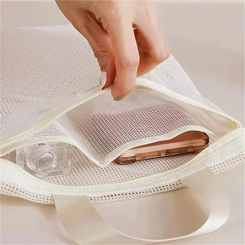 Portable Makeup Bag Mesh Waterproof Bath Bag Gym Bag Sundry Storage Bag Travel Toiletry Bag