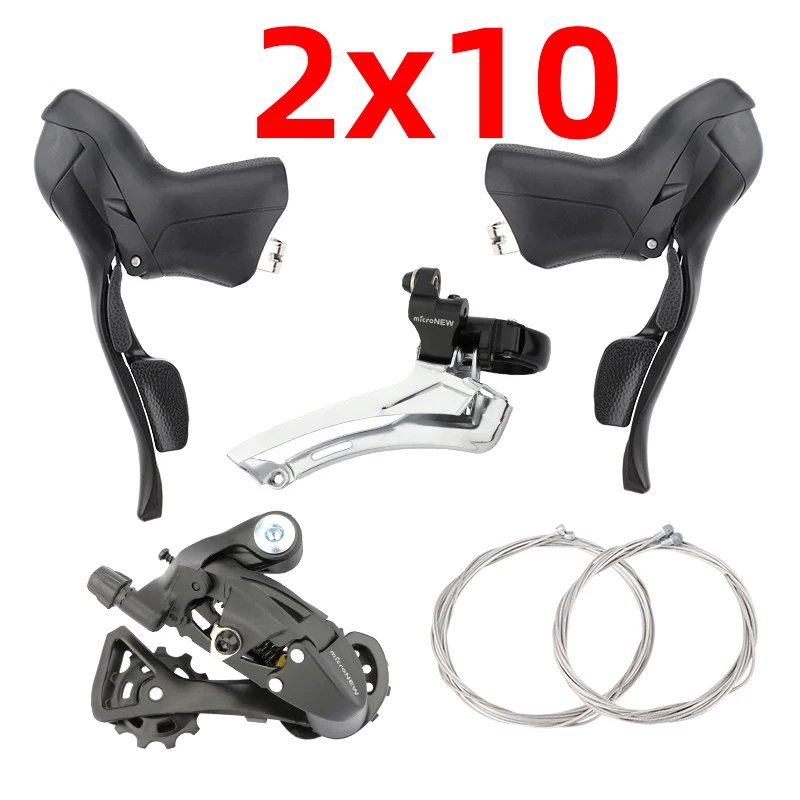 MicroNEW Rennrad Schalthebel 3x7 3x8 3x9 3x10 3X11Speed Bremshebel Fahrrad 2x7 2x8 2x9 2x10 Speed Umwerfer für Shimano