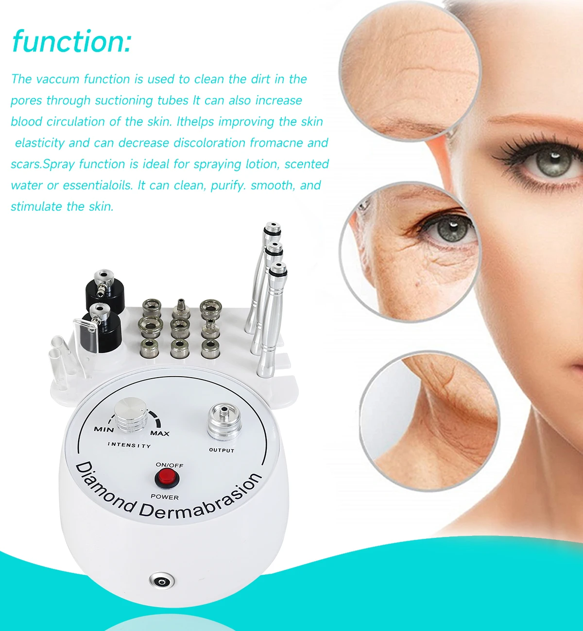 MEISIKANG  Facial Exfoliation Skin Peeling Microdermabrasion Diamond Hydrodermabrasion Hydra Water Blackhead Removel Device