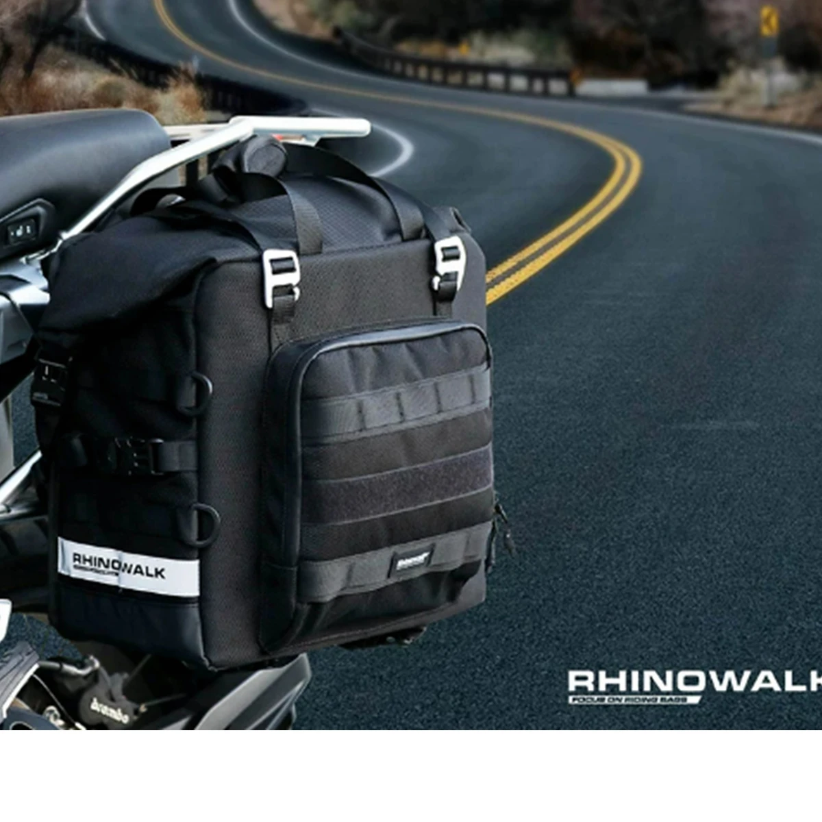 

Rhinowalk Motorcycle Side Bag Quick Release 3D Cube Tail Bag Waterproof 25L-32L Expandable Pannier Bag Motorbike Storage Bag