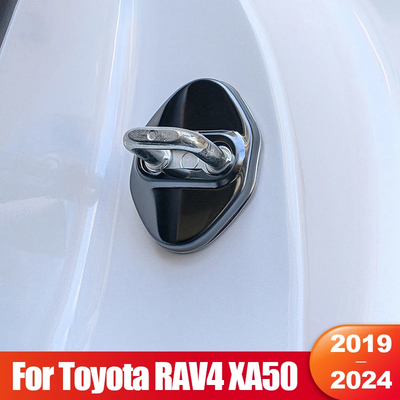 

For Toyota RAV4 XA50 2019 2020 2021 2022 2023 2024 RAV 4 Hybrid Car Door Lock Buckle Cover Protective Rust Sticker Accessories