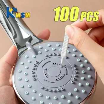 10-100 pçs escova de limpeza do chuveiro do banheiro micro escova de náilon bocal anti-bloqueio ferramentas de limpeza acessórios do banheiro