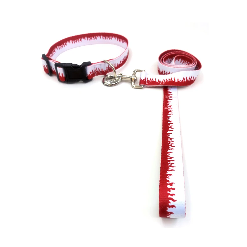 Cute Print Dog Collar and Leash Set for Small Medium Large Dogs Adjustable Puppy Cat Walking Collars Pet Supplies Accessories