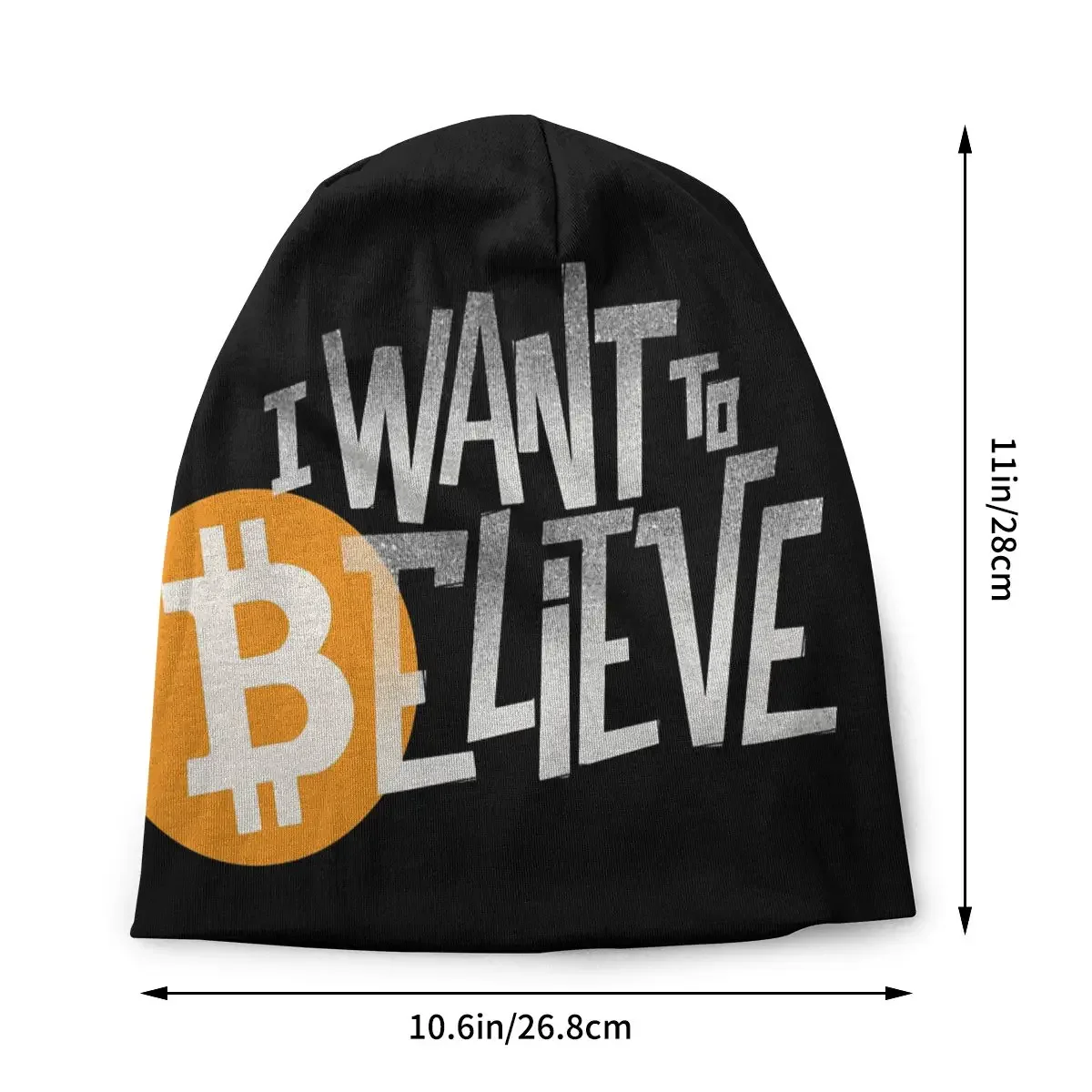 Bitcoin Crypto Miners Meme Skullies Beanies Caps I Want To Believe Thin Hat Autumn Bonnet Hats Men Women's Hip Hop Ski Cap