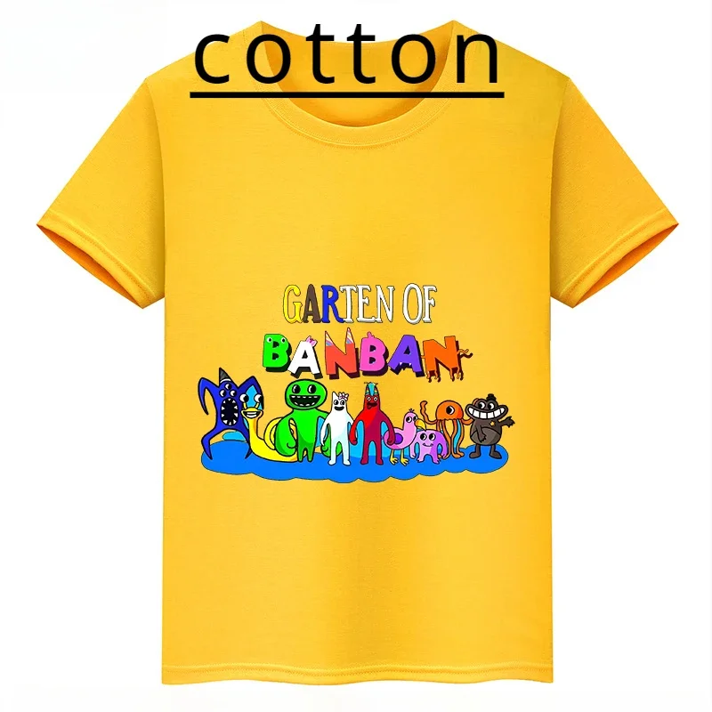 Summer Garten of Banban Printed Cartoon Children\'s Cotton T-shirt Short-sleeved Sports Tops for Boys and Girls Kid Baby Tees