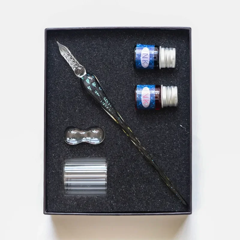

Starry Sky Glass Pen Set Gift Box Stationery Color Ink Dip Pen