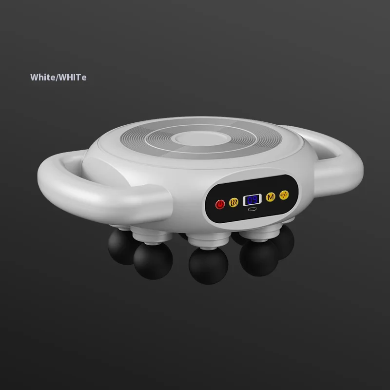 8-Head Handheld Luxury Fascia Gun Muscle Relaxation Multi-Speed Device Abdominal Neck Massager Leg Application Heating
