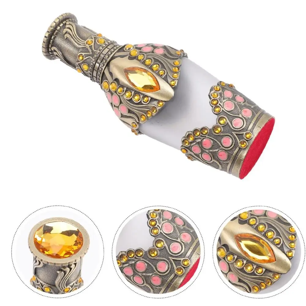 

Vintage Spray Bottle Arab Style Refillable Essential Oil Dropper Glass Artificial Colored Stone Empty Dispenser