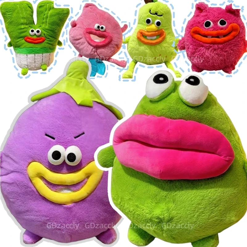 Ugly Cute Buck Teeth Pink Big Mouth Monsters Plush Toy Stuffed Funny  Scallion  Pear Sausage Mouth Frog Doll for Kids