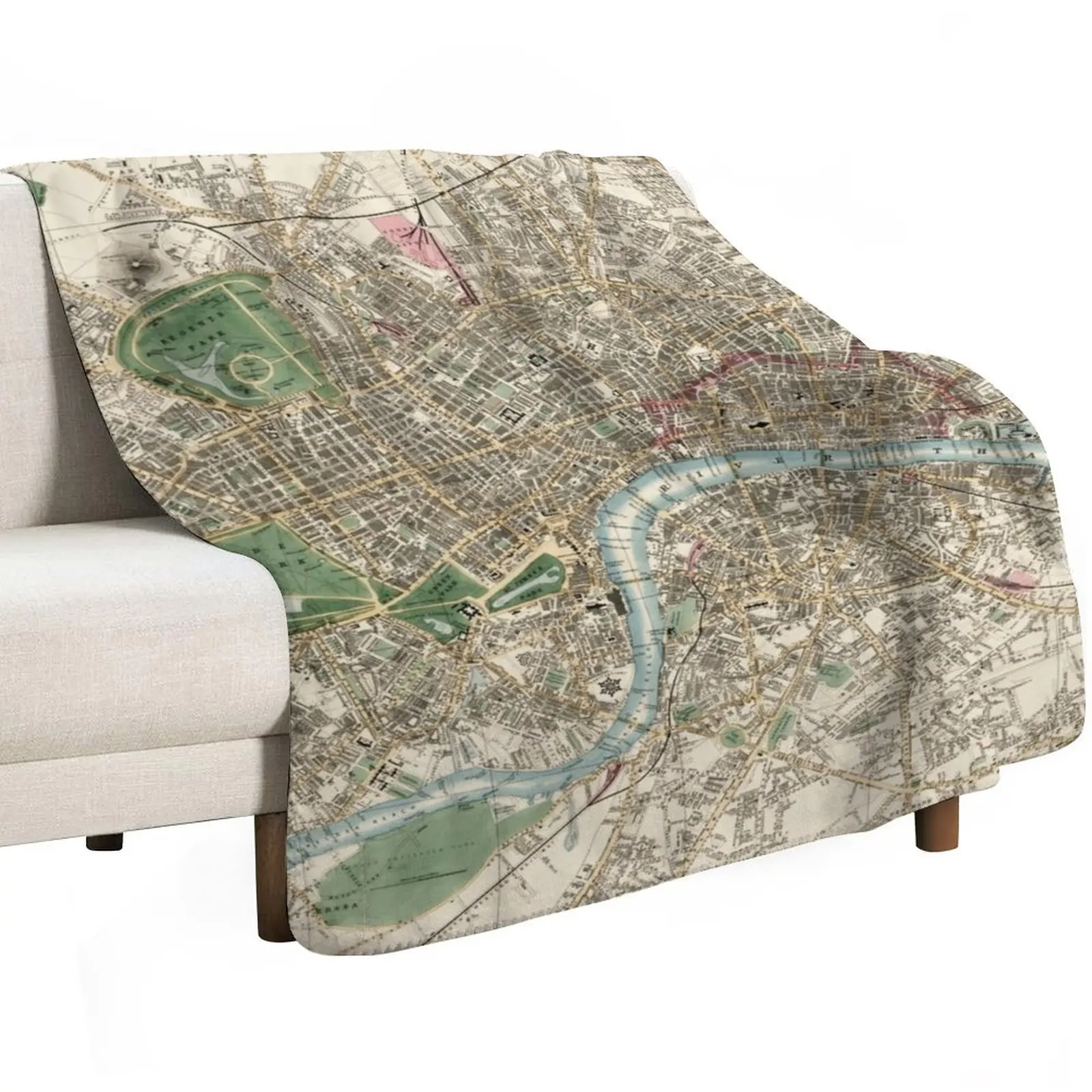 Whitbread's new plan of London, by J. Whitbread, 1853 Throw Blanket Kid'S Weighted Soft Big Furry Quilt Blankets