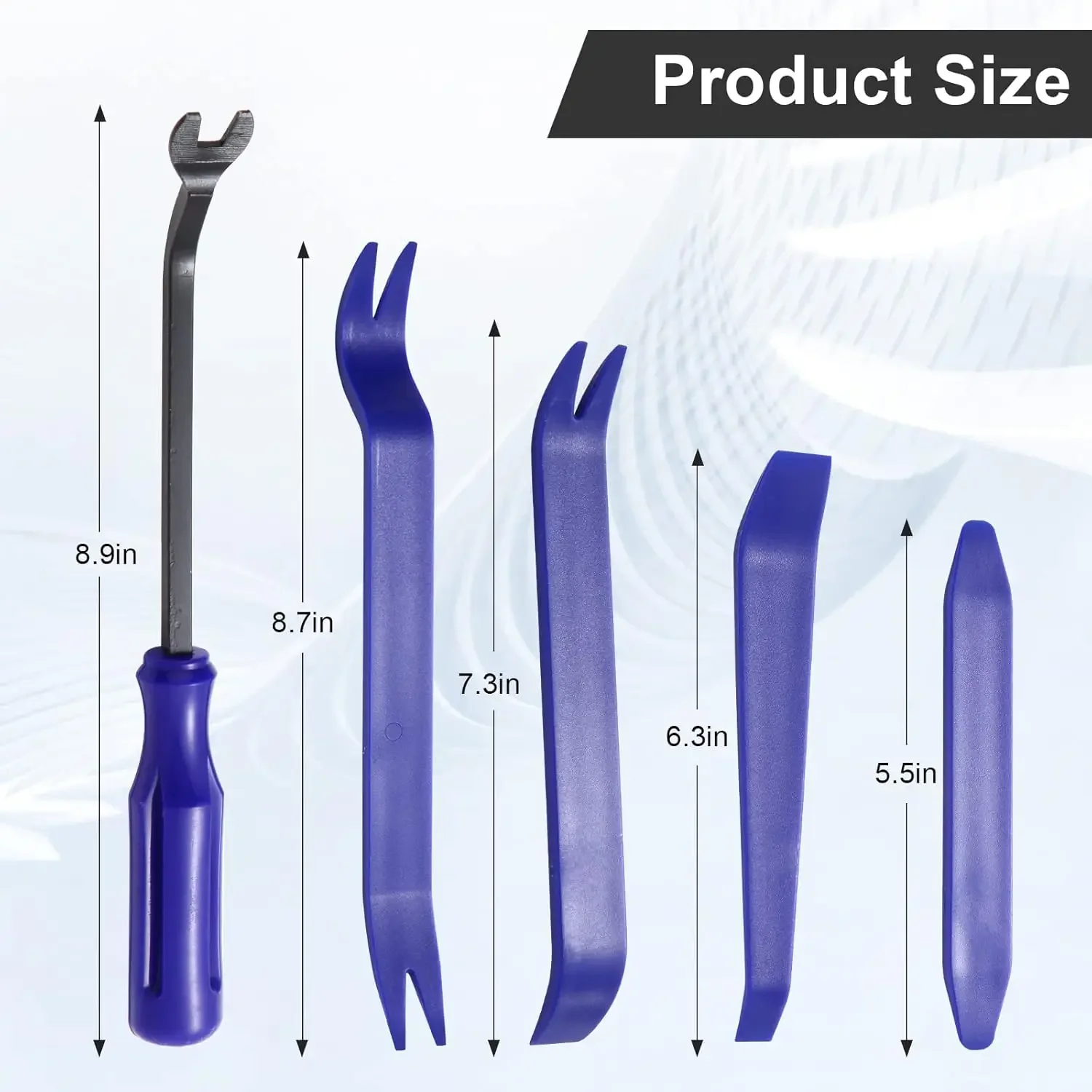 

5 pcs Auto Trim Removal Tool Kit, Auto Body Pry Set, Non Scratch Dash Trim Automotive Molding Removal,Handy Remover and Fastener