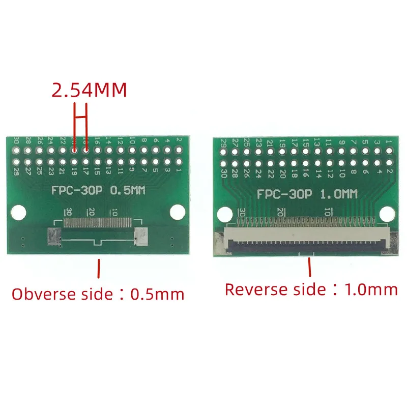 Placa de unión soldada FPC FFC, 1 uds, giro de 1,0 MM, aguja curva de 2,54 MM