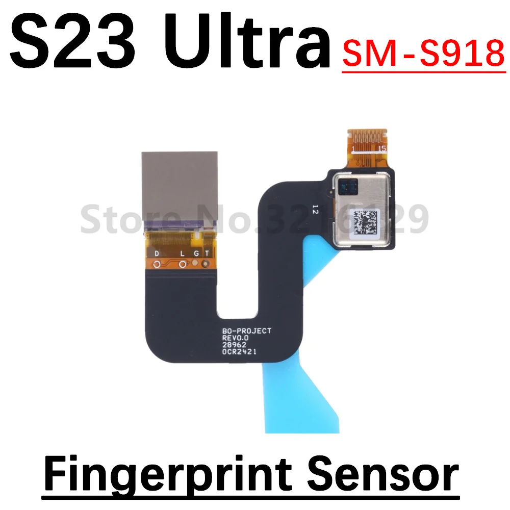 Charging Port Board For Samsung S23 Ultra Loudspeaker Ringer Buzzer Fingerprint Sensor On/Off Volume LCD Motherboard Flex Cable