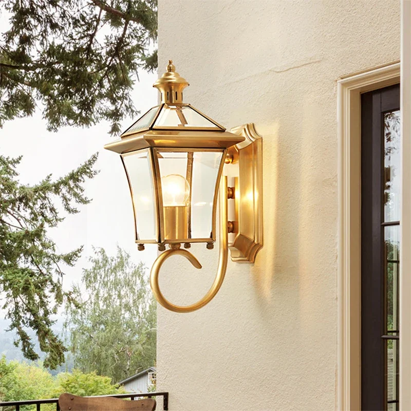 BELLE Contemporary Brass Outdoor Wall Lamps Simplicity Waterproof Creative Balcony Hallway Courtyard Villa Gate Hotel