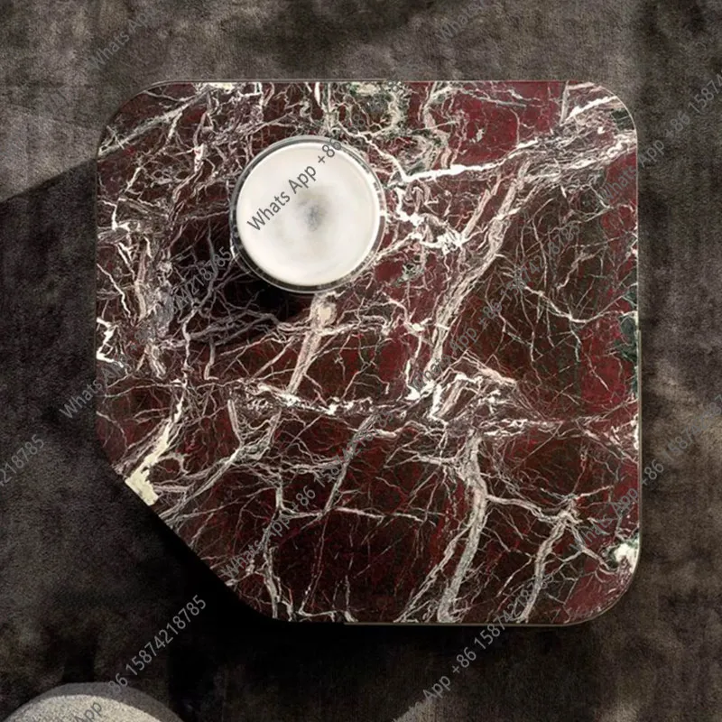

cf Italian light luxury natural marble luxury stone chart special-shaped coffee table living room new home high-end sense