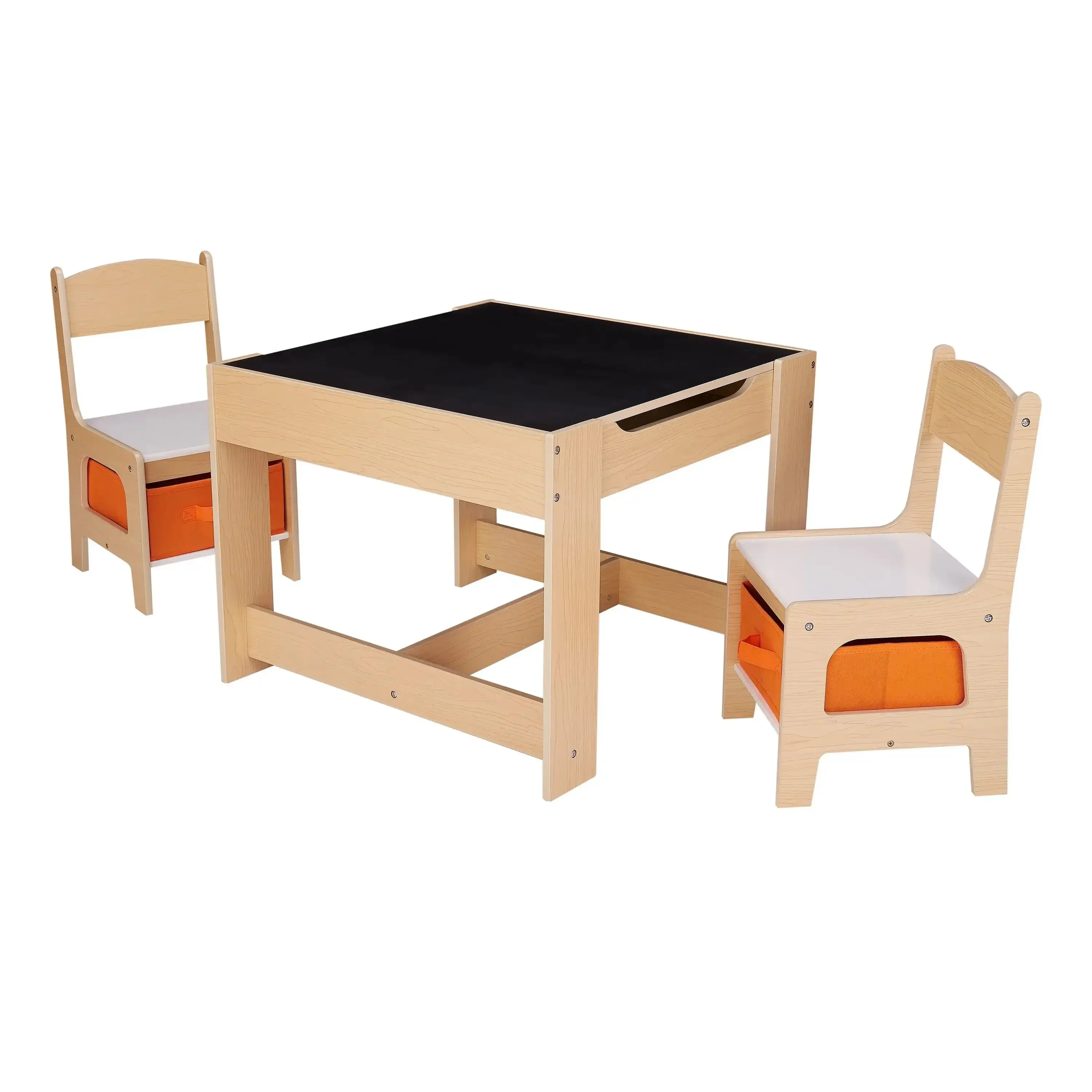 Kids Table Chairs Set Wooden with Storage 3 Piece Bedrooms Playrooms