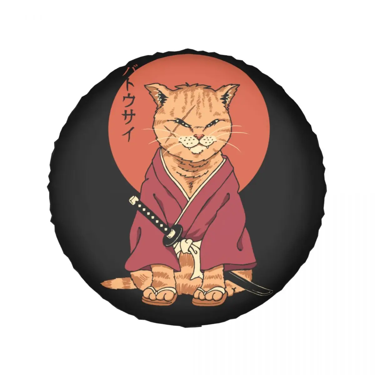 Custom Neko Shinobi Cat Spare Tire Cover for Prado Pajero Jeep Samurai Feline Ninja 4WD 4x4 Trailer 14\