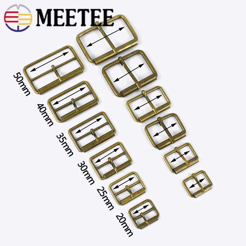 5Pcs 20-50mm Metal Belt Buckle Ring Tri-Gilde Pin Buckles for Bags Straps Rectangle Adjust Roller Clasp DIY Sew Accessories