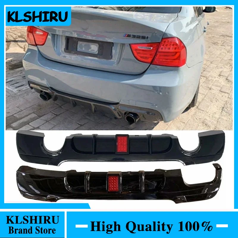 

Real ABS bright black with LED lights Rear Bumper Lip Diffuser Spoiler For BMW 3 Series E91 E90 325i 335i M Tech 2005 - 2011