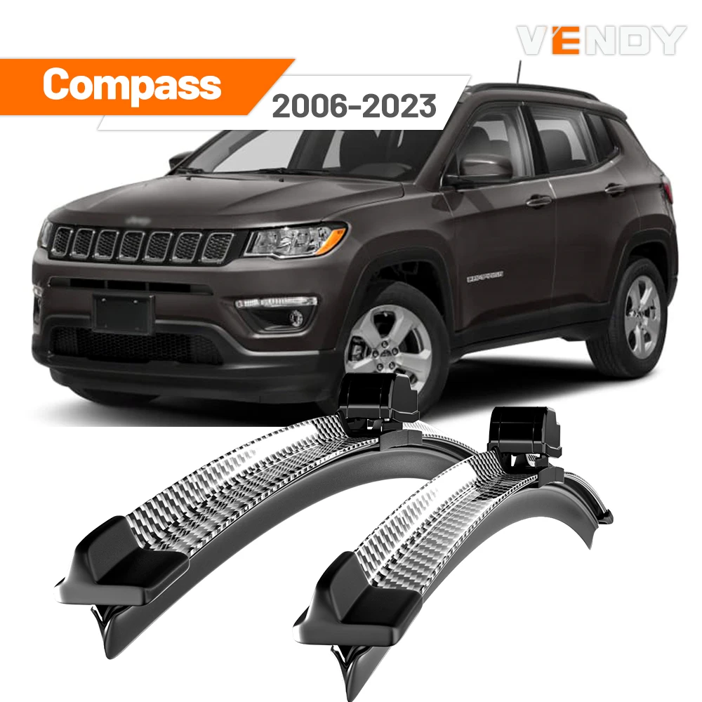 

For Jeep Compass MK49 MP 2006-2023 2007 2013 2015 2016 2017 2019 2020 2021 2pcs Front Windshield Wiper Blades Windscreen Wipers