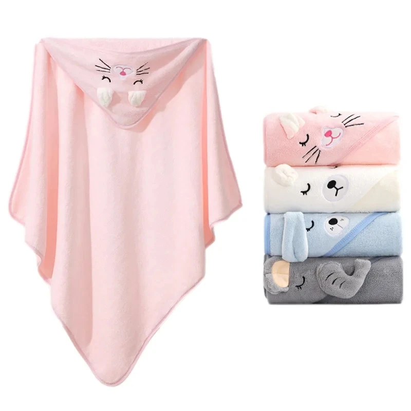 Cartoon Animal Baby Bath Towels Soft Newborn Hooded Towel Blanket Toddler Bathrobe Warm Sleeping Swaddle Wrap For Baby Girls Boy