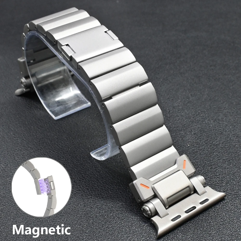 49mm Titanium Band for Apple Watch Ultra 2 49mm 44mm 42mm Luxury Men Strap for Iwatch Series 6 5 4 Se 7 8 9 45mm Link Bracelet