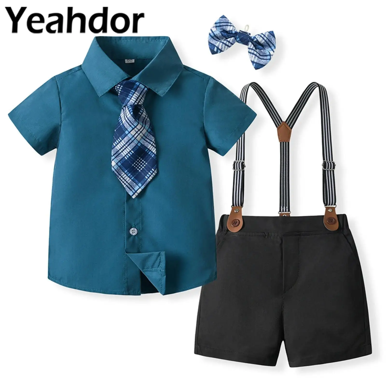

Kids Boys British Style Formal Suit Gentleman Outfit Formal Wedding Suits for Birthday Party Baptism Baby's Clothing Sets