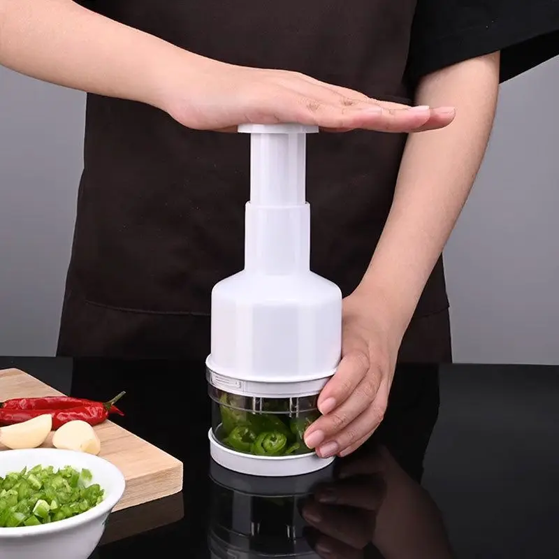 

1PC Multifunction Hand Press Food Cutter Onion Nuts Grinder Mincer Manual Safety Efficient Fruit Vegetable Chopper Kitchen Tool