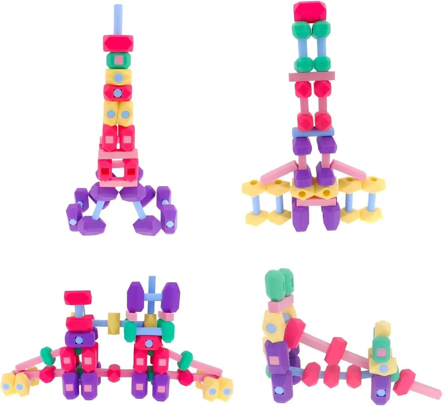 مكعبات بناء سيليكون للأطفال، سن 3 سنوات فما فوق، 36 قطعة، حواس ألغاز، تحفيز الإبداع، الخيال، ألعاب صخور التراص مونتيسوري