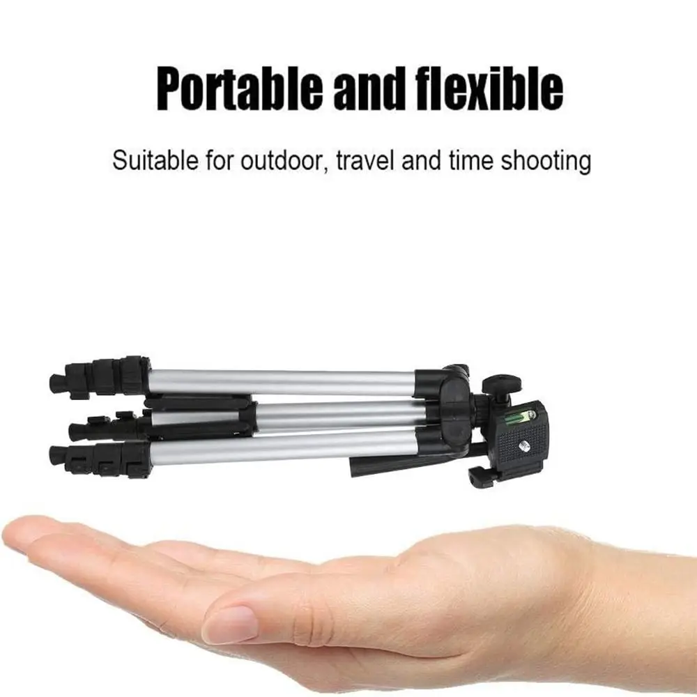 

Extendable Phone Tripod Stand Black with Phone Holder Camera Stand Adjustable Aluminum Video Recording Photography Stand