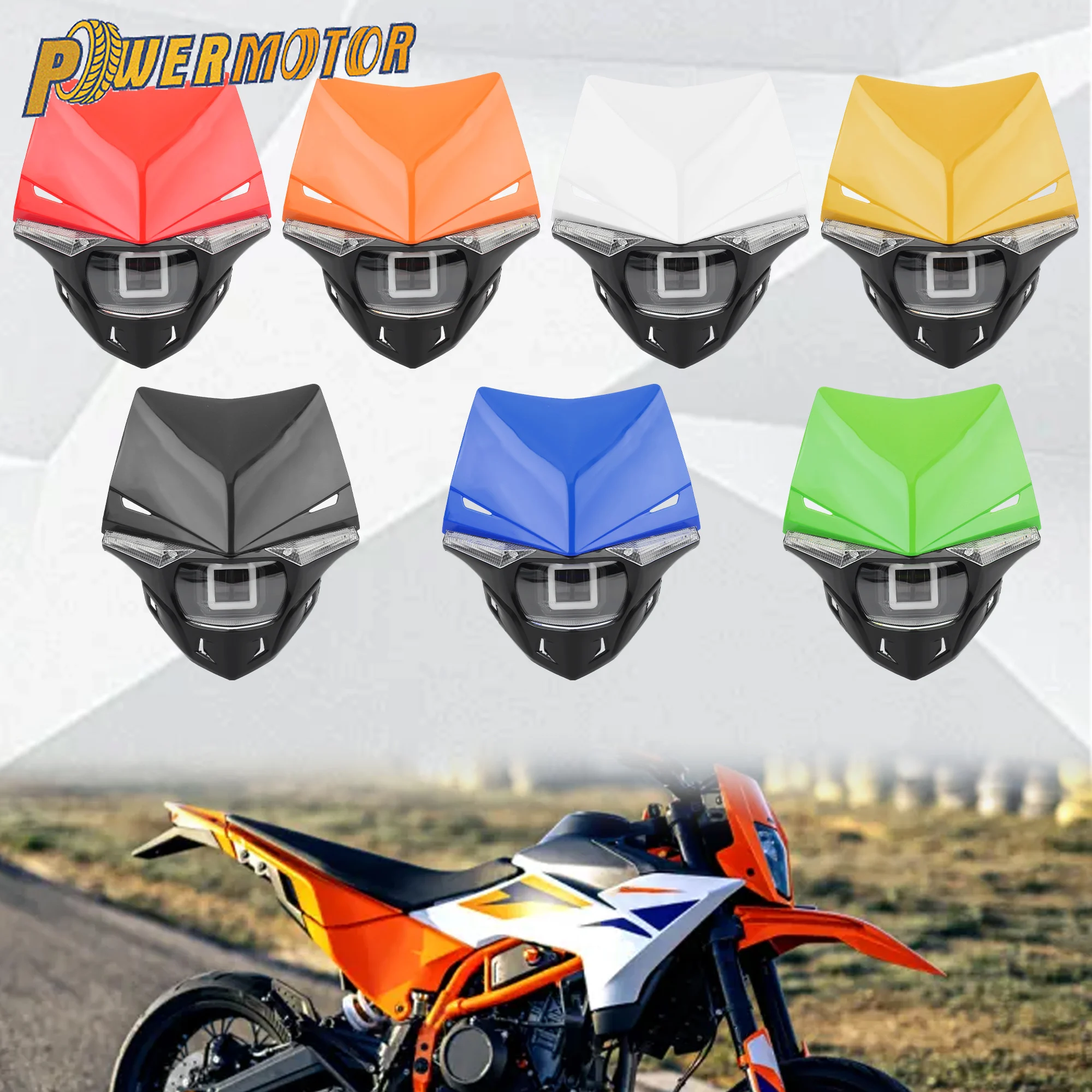 

Enduro Motorcycle LED Headlight 12V 35W Head Light For Kawasaki KX KXF Honda CR CRF Dirt Bike Motocross Headlamp Accessories