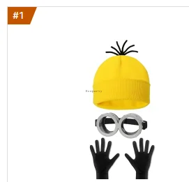 4 pz/2 pz/3 pz Accessori Costume di Halloween Per Adulti, Viola Beanie/Occhiali Occhiali/Guanti per Le Donne Degli Uomini Cosplay Party Set disfraz