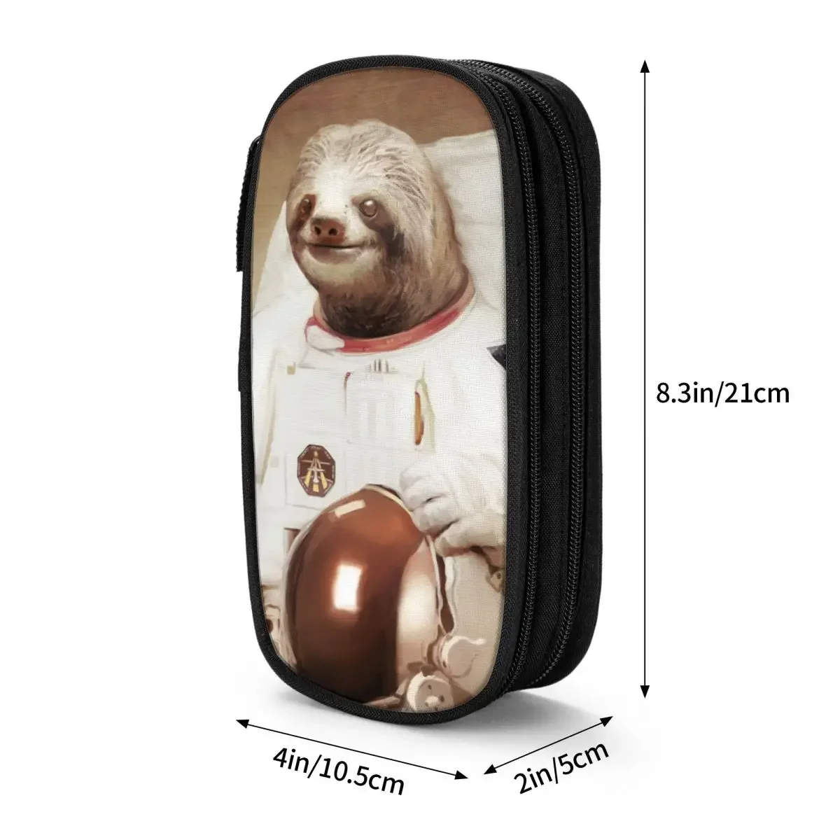Sloth Astronaut Pencil Case Fun Pen Holder Bag Girl Boy Large Storage Students School Zipper Pencil Box