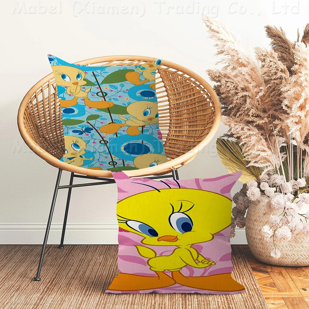 Cartoon Tweety Bird Piolin Pillow Gifts Home Office Furnishings Bedroom Sofa Car Cushion Cover Case 45x45cm